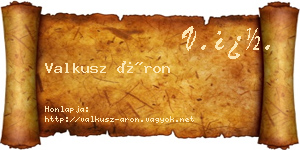 Valkusz Áron névjegykártya